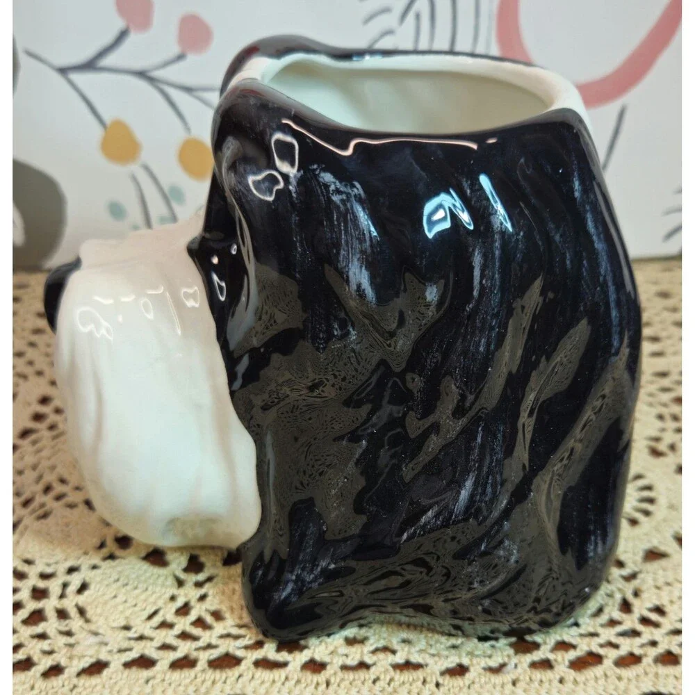 NWT Adorable Ceramic Old English Sheepdog Indoor Planter Versatile Dog Decor